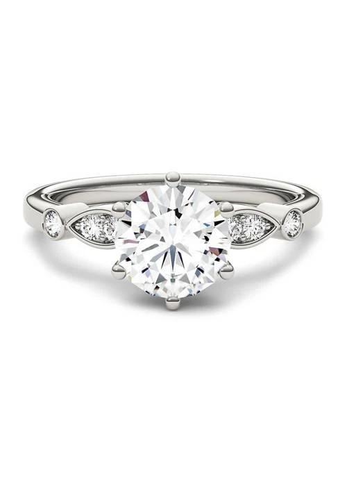 商品Charles & Colvard|Colvard 1.59 Ct. T.w. Lab Created Moissanite Engagement Ring In 14K White Gold,价格¥8491,第4张图片详细描述