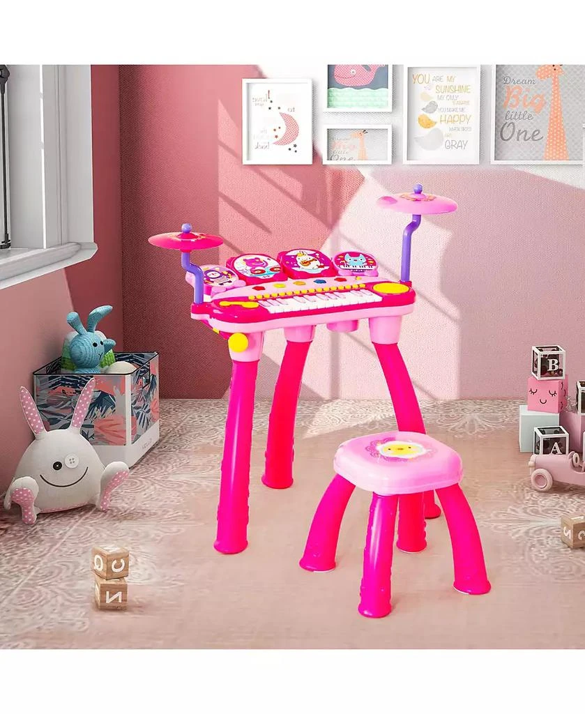 商品Costway|24 Key DJ Piano Keyboard Drum Toy Music Instrument w/MP3 Microphone Cymbal,价格¥443,第3张图片详细描述