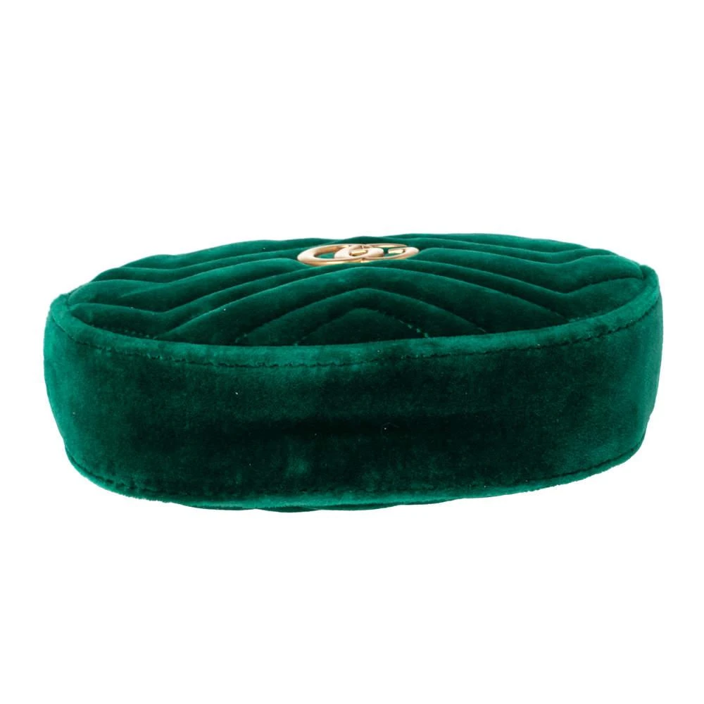 Gucci Green Matelassé Velvet GG Marmont Belt Bag 商品