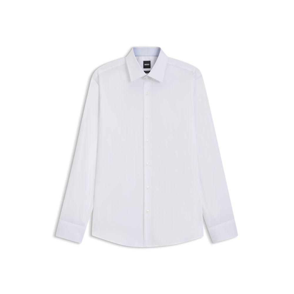 Camicia dalla vestibilità regolare in cotone elasticizzato facile da stirare. image 2