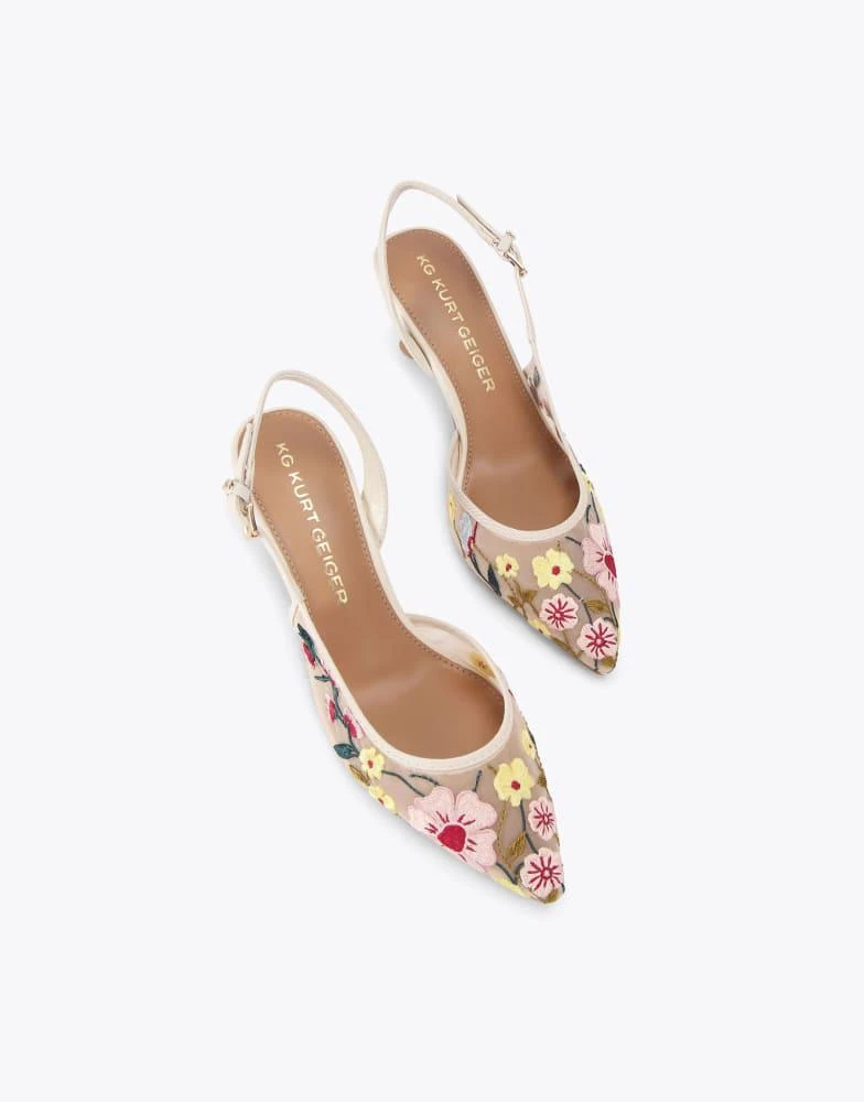 商品KG Kurt Geiger|KG Kurt Geiger Aria low2 heeled shoes in white comb,价格¥1296,第2张图片详细描述