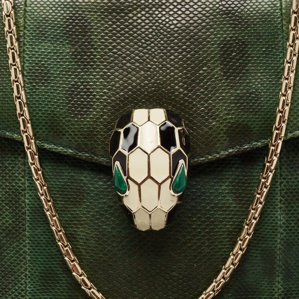 商品[二手商品] BVLGARI|Bvlgari Green/Black Karung Serpenti Forever Shoulder Bag,价格¥9845,第5张图片详细描述