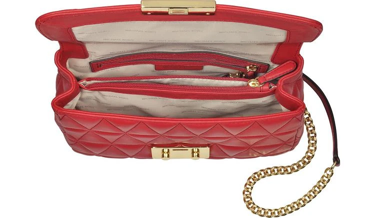 商品Michael Kors|Michael Kors 鲜红色 Sloan 大号绗缝皮革单肩包,价格¥1624,第4张图片详细描述
