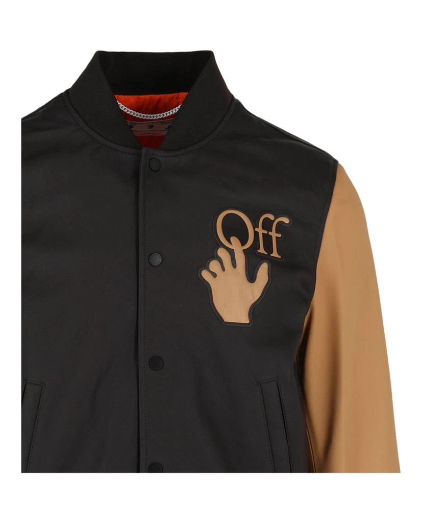 商品Off-White|Hand Off Leather Varsity Jacket,价格¥13416,第3张图片详细描述