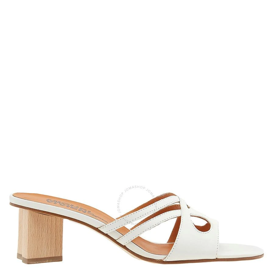 商品MICHEL VIVIEN|Ladies White Kalypso Mid-Heel Sandals,价格¥855,第1张图片