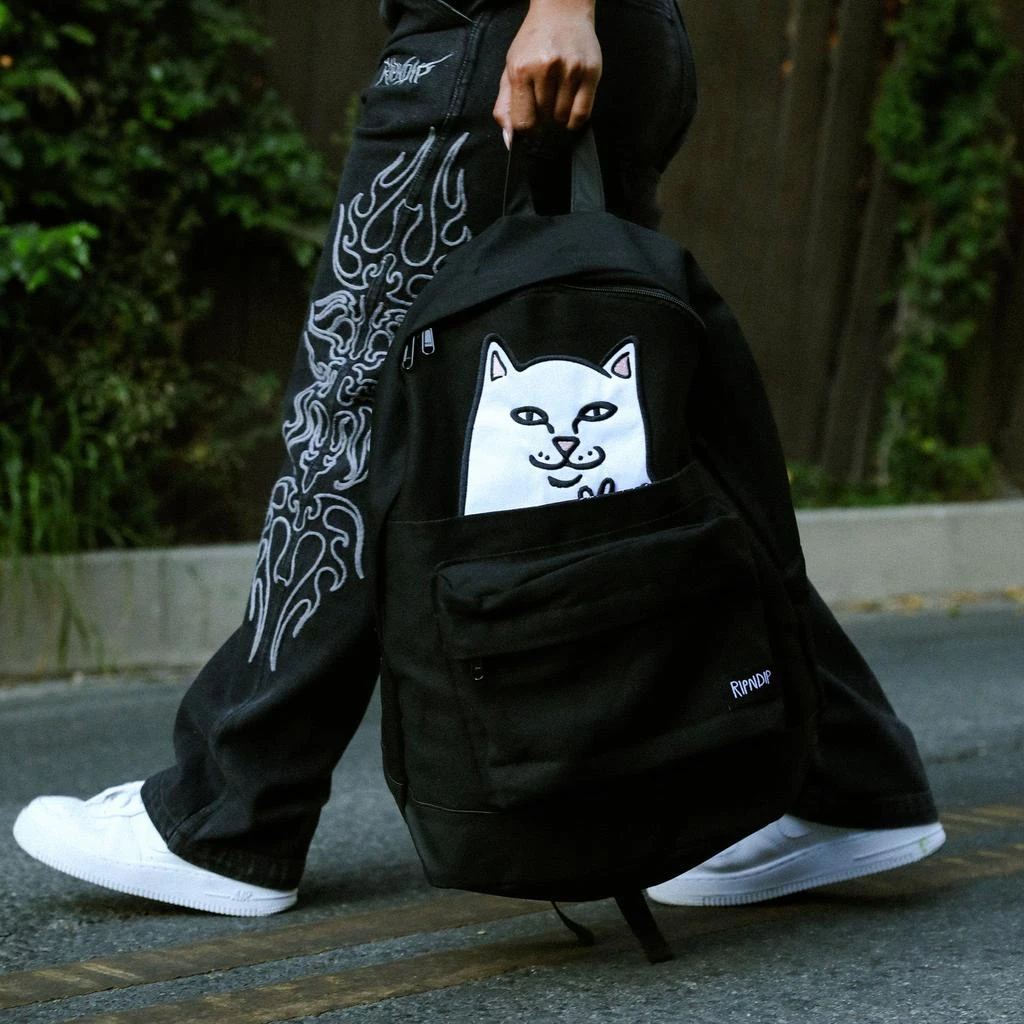 商品RIPNDIP|Lord Nermal Velcro Hands Backpack (Black),价格¥533,第3张图片详细描述