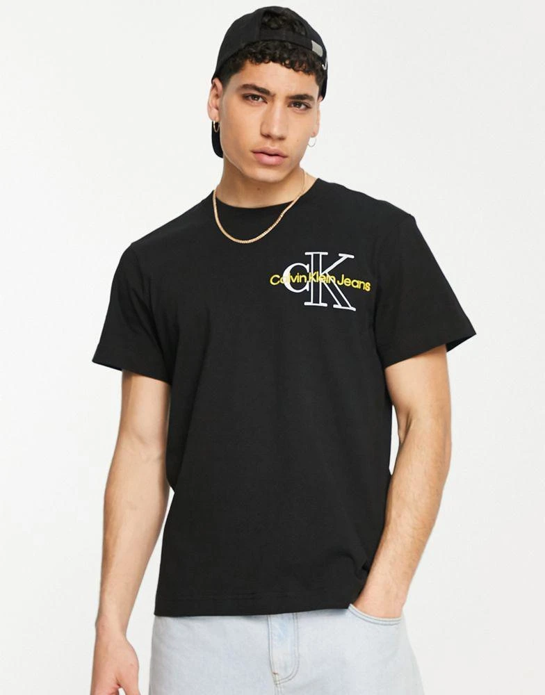 商品Calvin Klein|Calvin Klein Jeans monogram logo back print boxy fit t-shirt in black,价格¥411,第2张图片详细描述