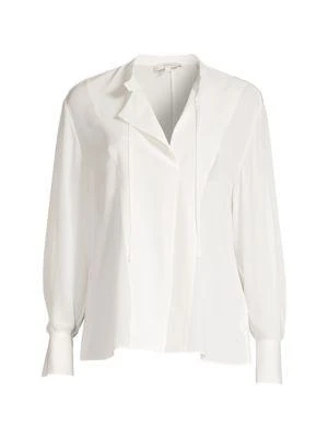 商品Vince|Long-Sleeve Silk Blouse,价格¥798,第3张图片详细描述