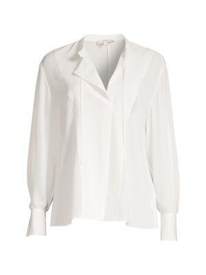 商品Vince|Long-Sleeve Silk Blouse,价格¥1182,第5张图片详细描述