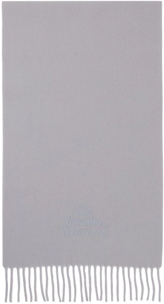 商品Vivienne Westwood|Gray Embroidered Scarf,价格¥738,第1张图片