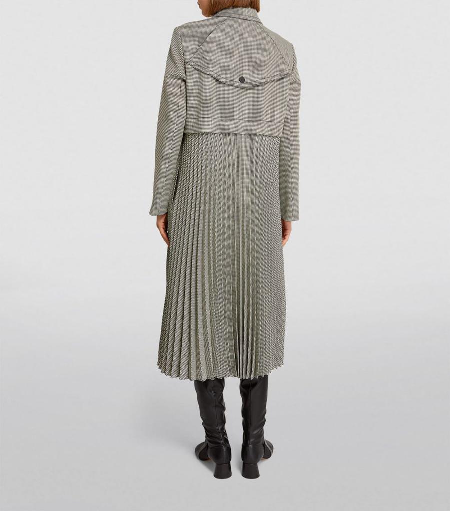 Sandro Houndstooth Pleated Trench Coat - Coats - Compare
