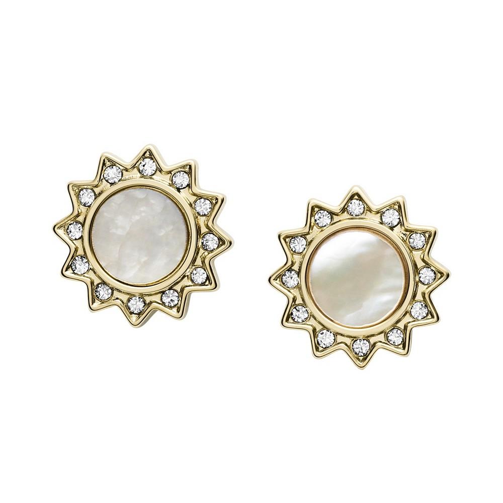 Val You are My Sunshine Mother of Pearl Stainless Steel Stud Earrings商品第1张图片规格展示