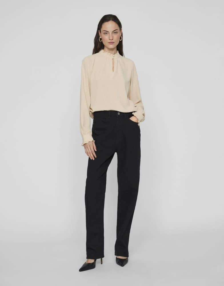 商品Vila|Vila Long sleeved top in beige,价格¥339,第3张图片详细描述