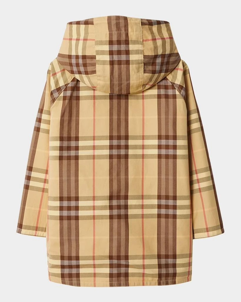 商品Burberry|Boy's Emile Reversible Check-Print Raincoat, Size 3-14,价格¥6885,第4张图片详细描述