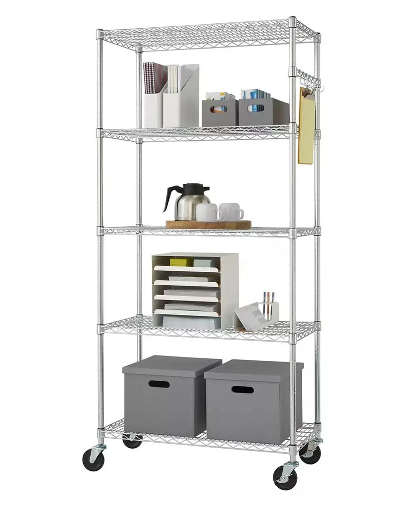 商品TRINITY|5-Tier Wire Shelving Rack Includes Wheels,价格¥2360,第2张图片详细描述