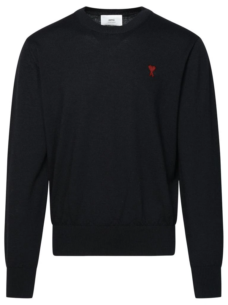 商品AMI|Black Merino Wool Sweater,价格¥2052,第1张图片