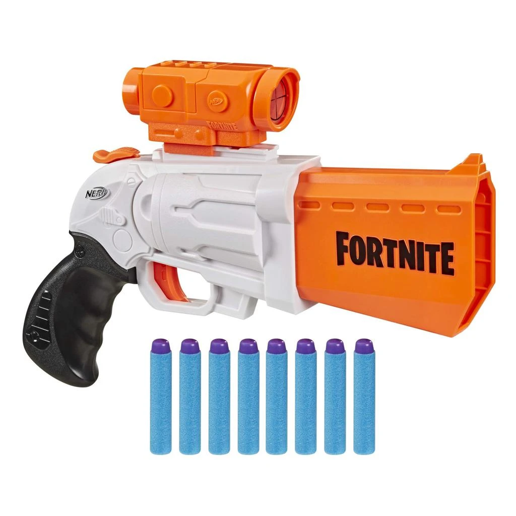 商品Nerf|NERF Fortnite SR Blaster -- 4-Dart Hammer Action -- Includes Removable Scope and 8 Official Elite Darts -- for Youth, Teens, Adults,价格¥158,第1张图片