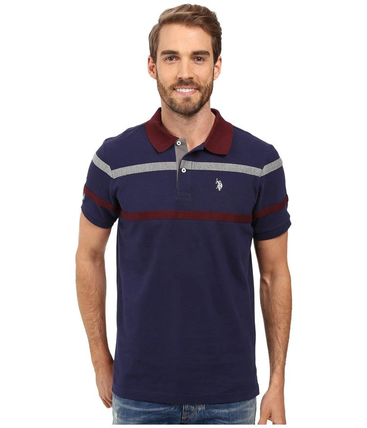 商品U.S. POLO ASSN.|Double Chest Stripe Pique Polo Shirt,价格¥261,第1张图片