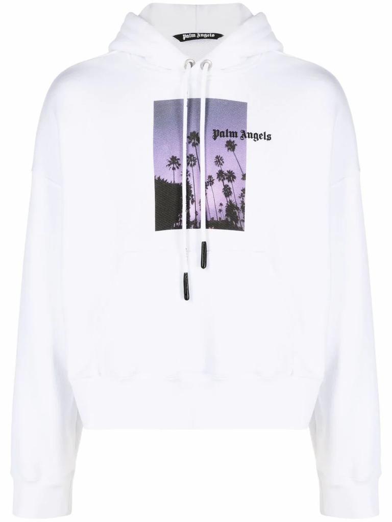 商品Palm Angels|Palm Angels Men's  White Cotton Sweatshirt,价格¥3159,第1张图片