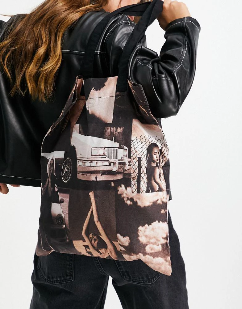 商品ASOS|ASOS DESIGN cotton tote shopper bag in photographic print  - MULTI,价格¥57,第3张图片详细描述