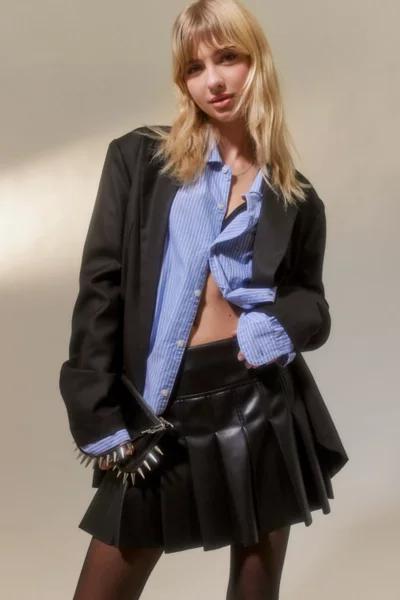 UO Faux Leather Pleated Mini Skirt商品第1张图片规格展示