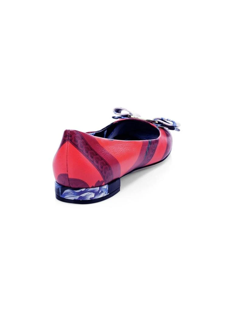 商品Salvatore Ferragamo|Varina Stanarte Carmine Leather Flats,价格¥2664,第3张图片详细描述
