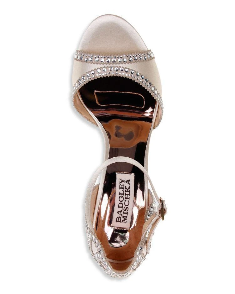 商品Badgley Mischka|Kelly Embellished Satin High-Heel Sandals ,价格¥1044,第4张图片详细描述