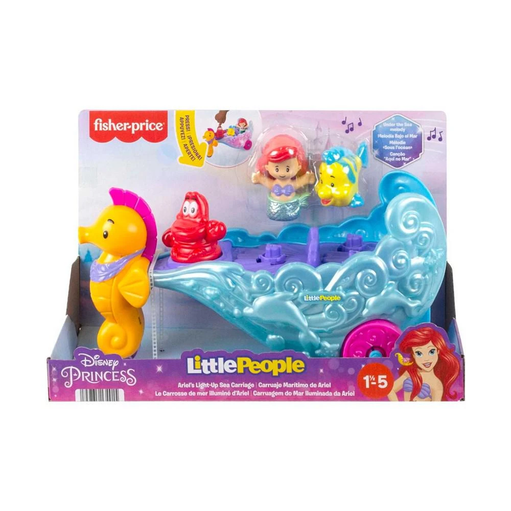 商品Fisher Price|Little People Disney Princess Ariel and Flounder Toddler Toys, Carriage with Music and Lights,价格¥126,第2张图片详细描述