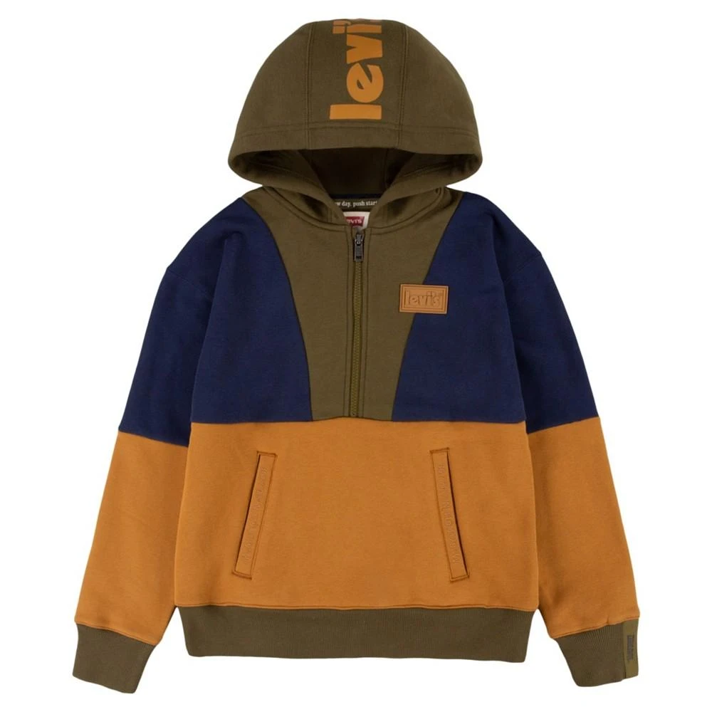 商品Levi's|Big Boys Colorblocked Pullover Fleece Hoodie,价格¥215,第1张图片