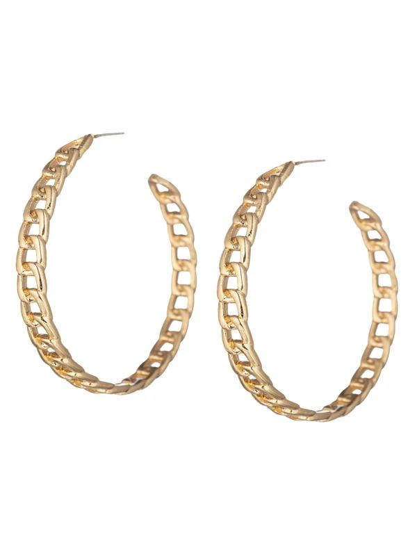 商品Eye Candy LA|The Luxe Collection Goldtone Link Hoop Earrings,价格¥209,第1张图片