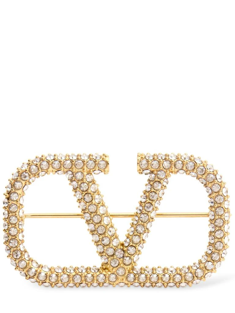 商品Valentino|Crystal Vlogo Signature Brooch,价格¥4367,第1张图片