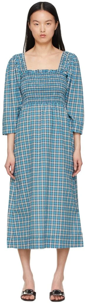 商品Ganni|Blue Organic Cotton Midi Dress,价格¥595,第1张图片