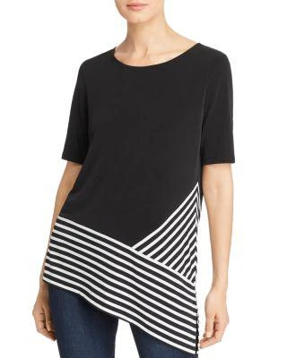 商品Calvin Klein|Asymmetric Striped-Hem 短袖上衣,价格¥133,第1张图片