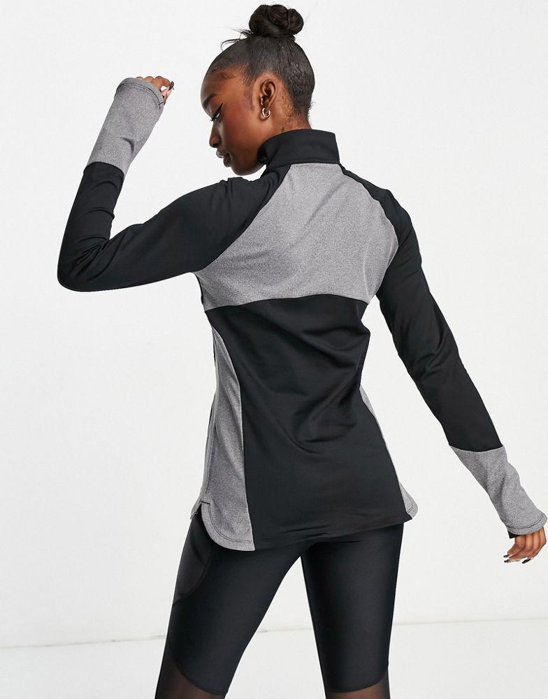 Under Armour Cozy half zip long sleeve top in black商品第2张图片规格展示