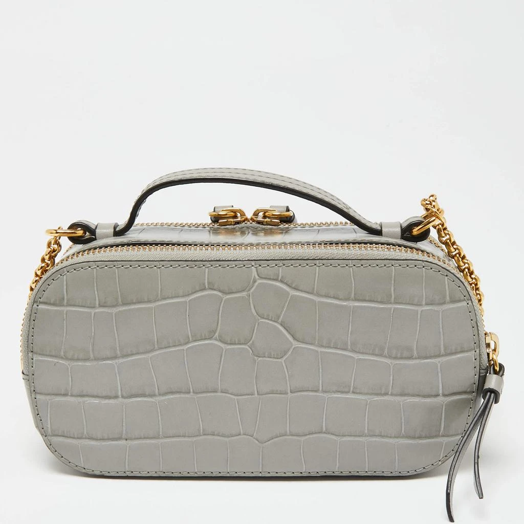 商品[二手商品] Chloé|Chloe Grey Croc Embossed Leather C Vanity Crossbody Bag,价格¥3734,第4张图片详细描述