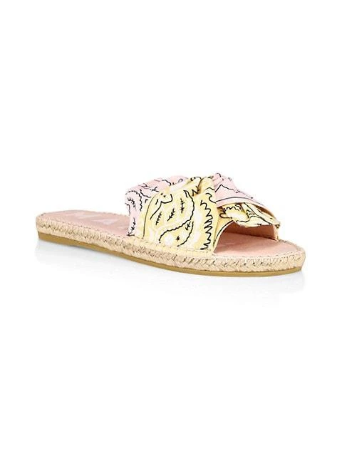 商品MANEBÍ|Bow Bandana-Print Canvas Espadrille Slides,价格¥271,第2张图片详细描述