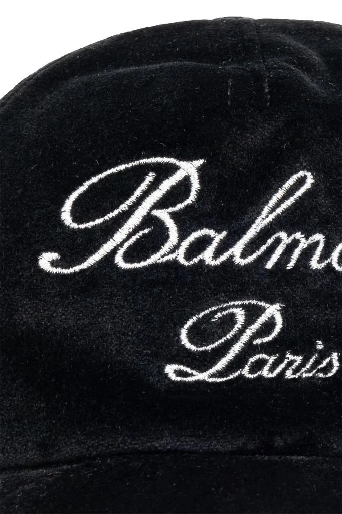商品Balmain|Balmain Kids Logo Embroidered Velour Cap,价格¥526,第3张图片详细描述