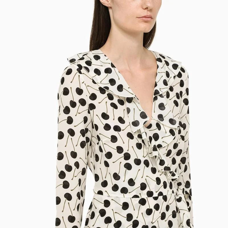 商品RED Valentino|Short dress in printed ivory-coloured silk,价格¥1671,第4张图片详细描述