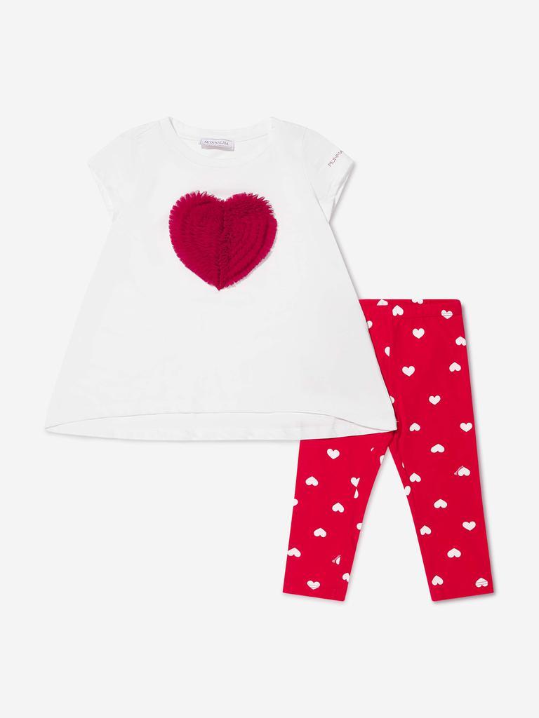 商品MONNALISA|Monnalisa Red Girls Cotton Top And Leggings Set,价格¥1219,第1张图片