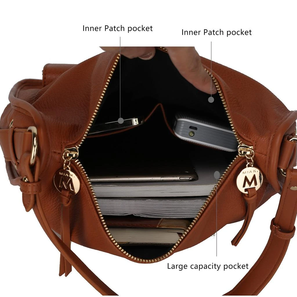 商品MKF Collection By Mia K.|Vanya Vegan Leather Shoulder Handbag,价格¥695,第4张图片详细描述