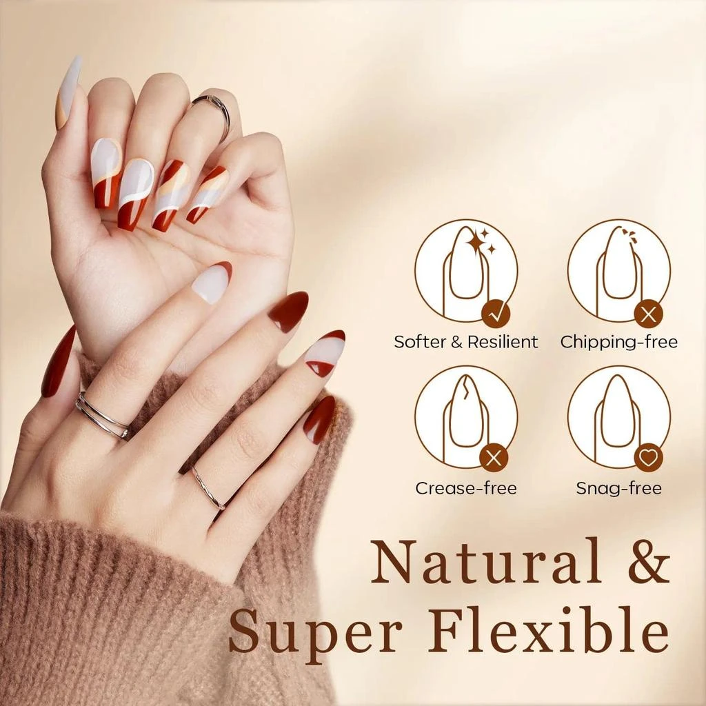 500Pcs Semi-Frosted Almond Full Cover Nail Tips 商品