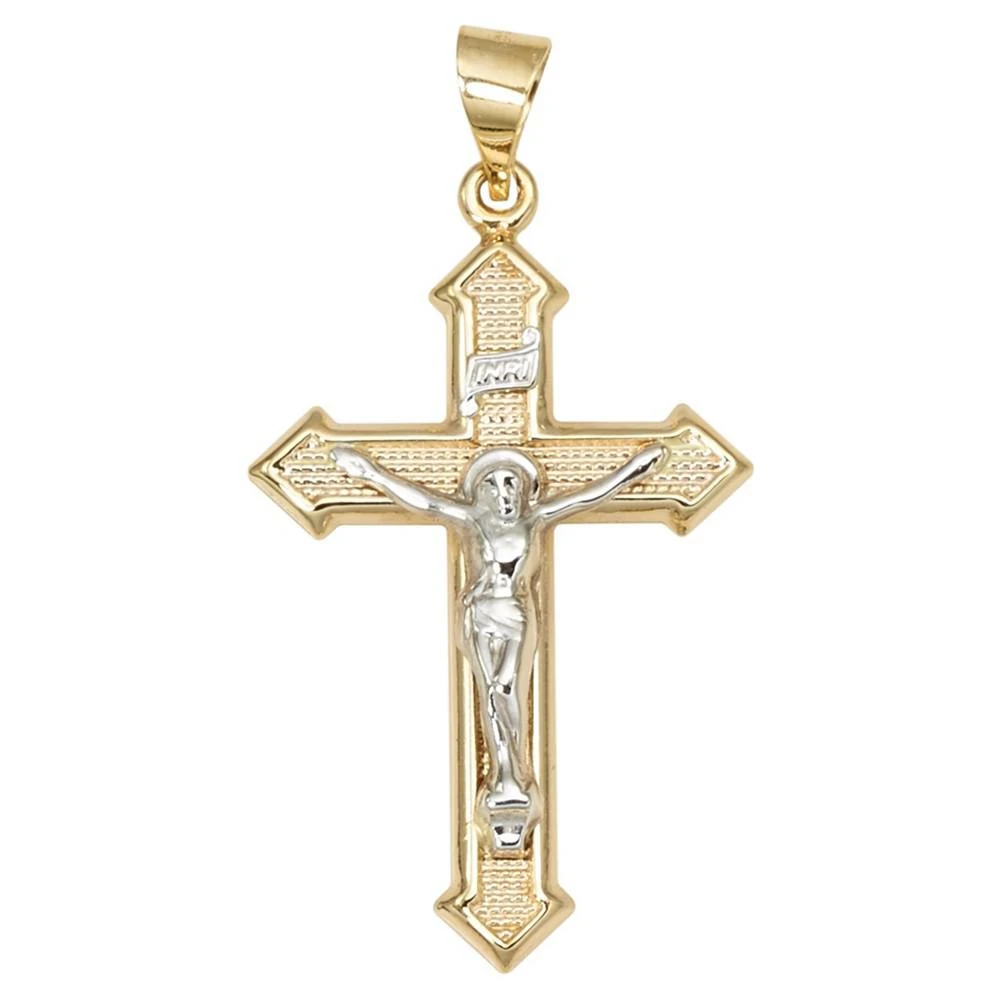 商品Macy's|Crucifix Cross Pendant in 14k Yellow and White Gold,价格¥1975,第1张图片