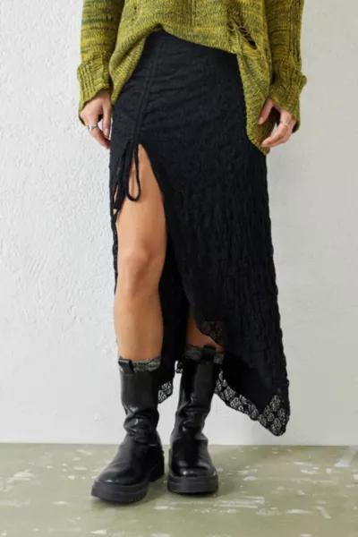 UO Ruched Lace Maxi Skirt商品第2张图片规格展示