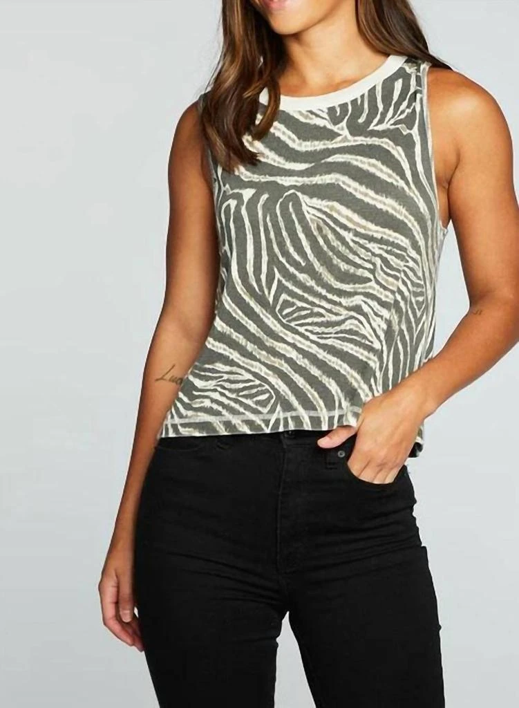 商品Chaser|Rib Muscle Tank In Zebra Print,价格¥372,第3张图片详细描述