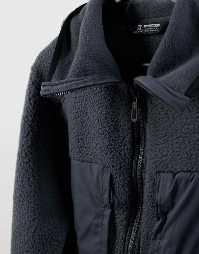 商品Salomon|Salomon Snowshelter Ted zip through hoodie in grey,价格¥693,第3张图片详细描述