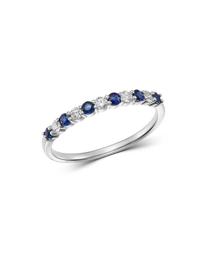 商品Bloomingdale's|Diamond & Blue Sapphire Stacking Ring in 14K White Gold - Exclusive,价格¥5581,第1张图片详细描述