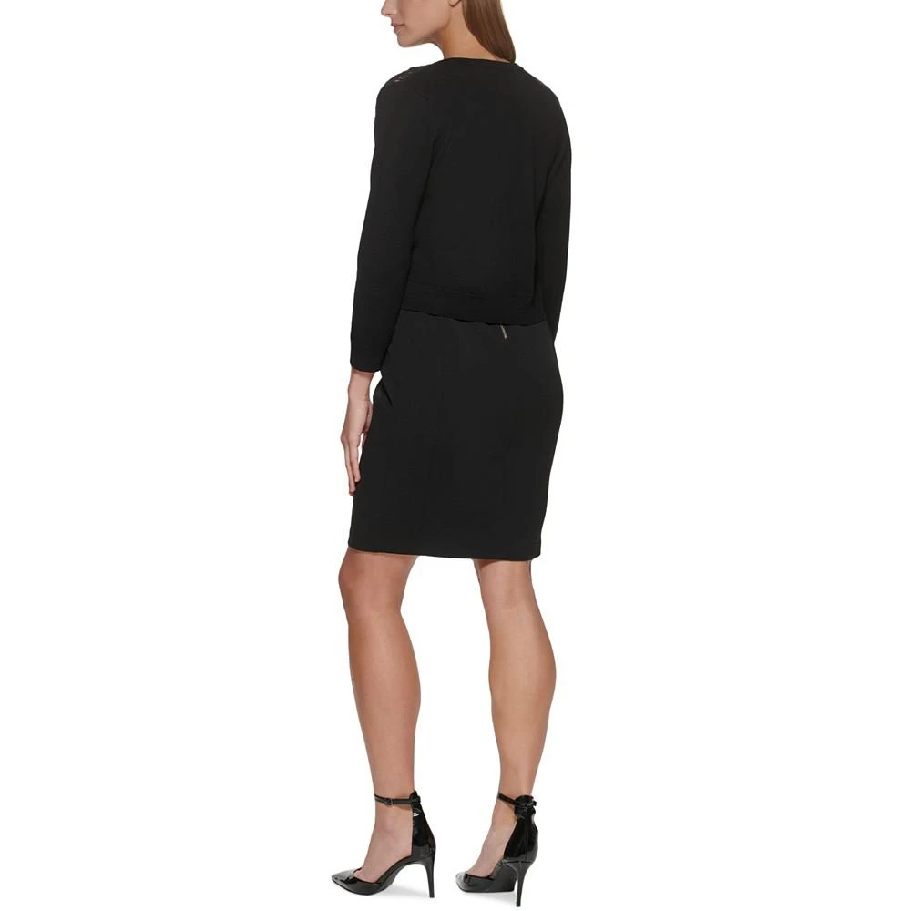 商品DKNY|Lace-Front Open-Front Cardigan,价格¥373,第3张图片详细描述