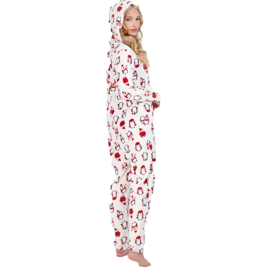 商品NYC Underground|NYC Underground Women's Printed Holiday One-Piece Hooded Pajamas,价格¥54,第5张图片详细描述