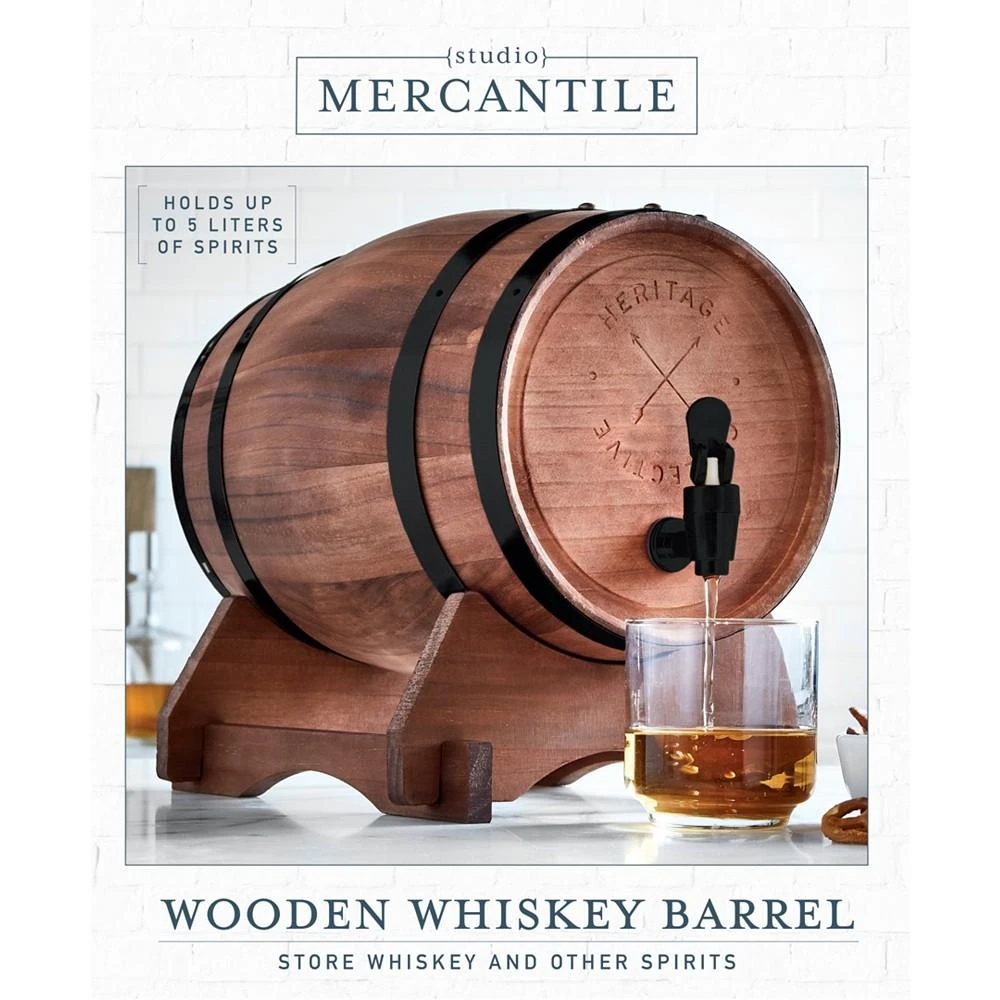 商品Studio Mercantile|Miniature Wood Whiskey Barrel Dispenser,价格¥336,第3张图片详细描述