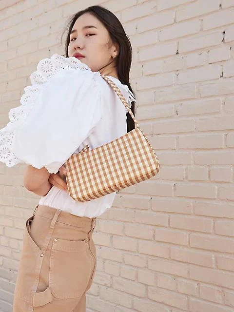 商品Loeffler Randall|Tristan Quilted Gingham Baguette,价格¥578,第5张图片详细描述